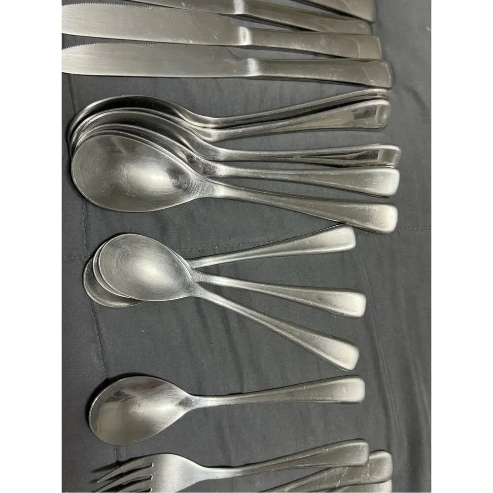28 Pc Vintage Teardrop Flatware Set Stainless Silverware Service 7+